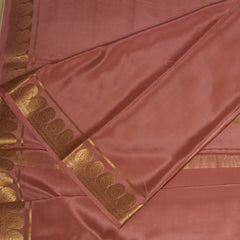 Pure mysore crepe silk baby pink saree with jari boarder