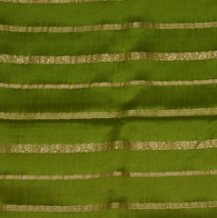 Pure mysore crepe silk parrot green saree with full jari work