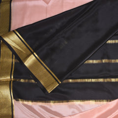 Pure Mysore crepe silk light peach saree with jari boarder