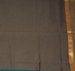 Semi Silk Cotton Rama green saree with jari boarder