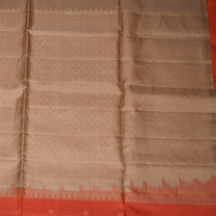 Kanchivaram pure silk Orange saree with jari boarder