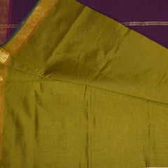 Semi Silk Cotton Green saree with jari boarder