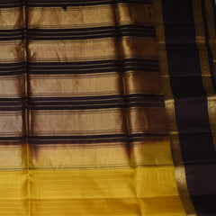 kanchivaram pure silk Yellow and beige saree with jari boarder