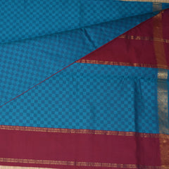 Semi Silk Cotton Rama green saree with jari boarder