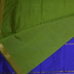 Semi Silk Cotton Green Saree with jari work