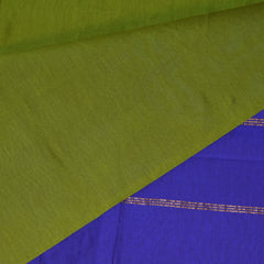 Semi Silk Cotton Green Saree with jari work