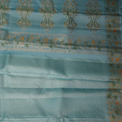 Kanchivaram pure silk Sky blue saree with meenakari boarder
