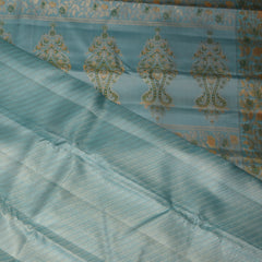 Kanchivaram pure silk Sky blue saree with meenakari boarder