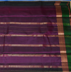 kanchivaram pure silk Dark green saree with jari boarder