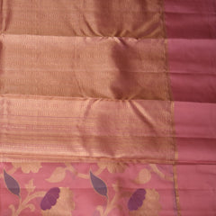 Kanchivaram pure silk Baby pink saree with meenakari jari boarder
