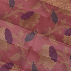 Kanchivaram pure silk Baby pink saree with meenakari jari boarder