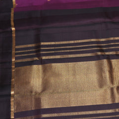 Kanchivaram pure silk wine saree with jari buta work
