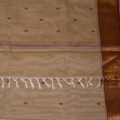 Kanchi Cotton Cream saree with jari boarder
