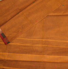 Kanchi Cotton Mustard yellow saree with jari work