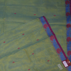 Kanchi Cotton Light green saree with jari boarder