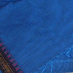 Kanchi Cotton Teal blue saree with temple boarder
