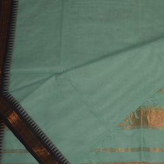 Kanchi cotton light green saree with jari boarder