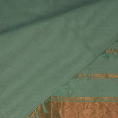 Kanchi cotton light green saree with jari boarder