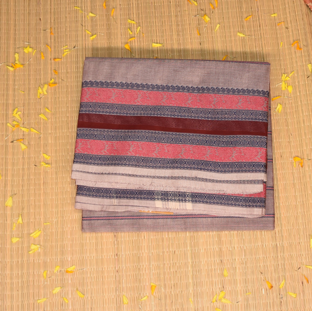 Kanchi Cotton Lavender saree with thread boarder