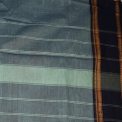 Kanchi Cotton Light Blue grey saree with thread boarder