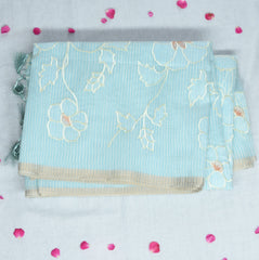 4345 sky blue super net benarasi saree