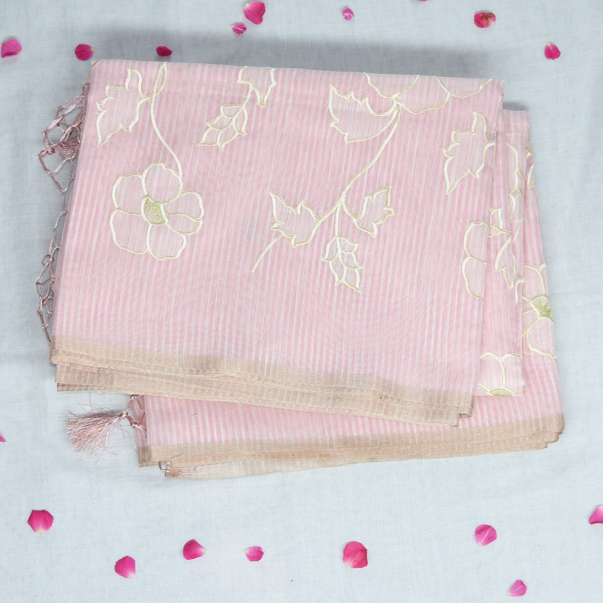 4346 baby pink super net benarasi saree