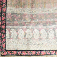 4356 ivory super net saree with black boarder