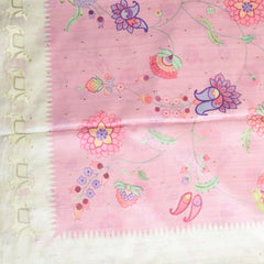 4363 baby pink semi tussur saree with pichwai boarder