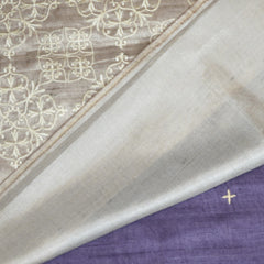 4358 purple semi tussur saree with thread work