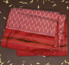 4385 pochampally pure silk dusky red saree with red boarder