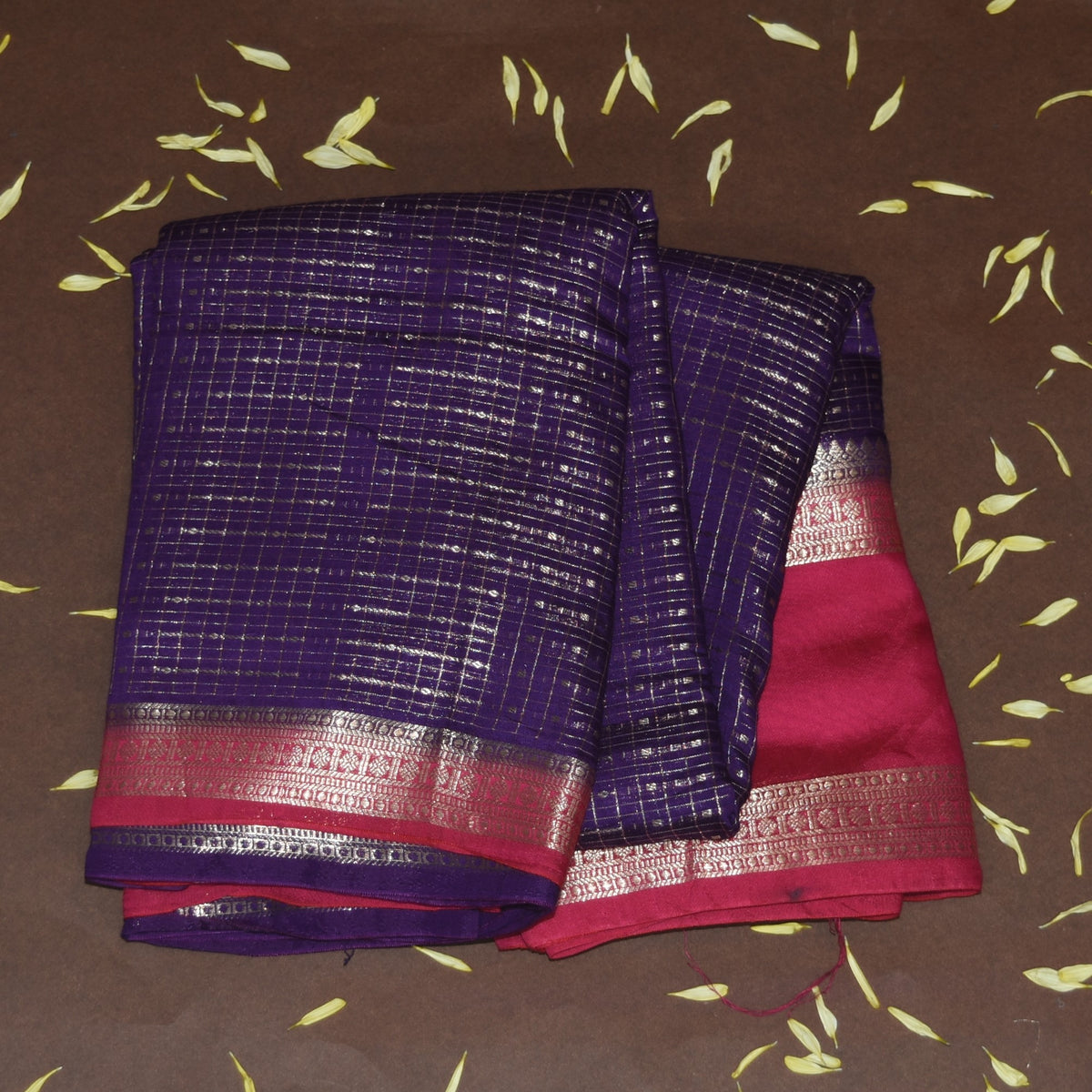 4368 purple semi tussur georgette saree