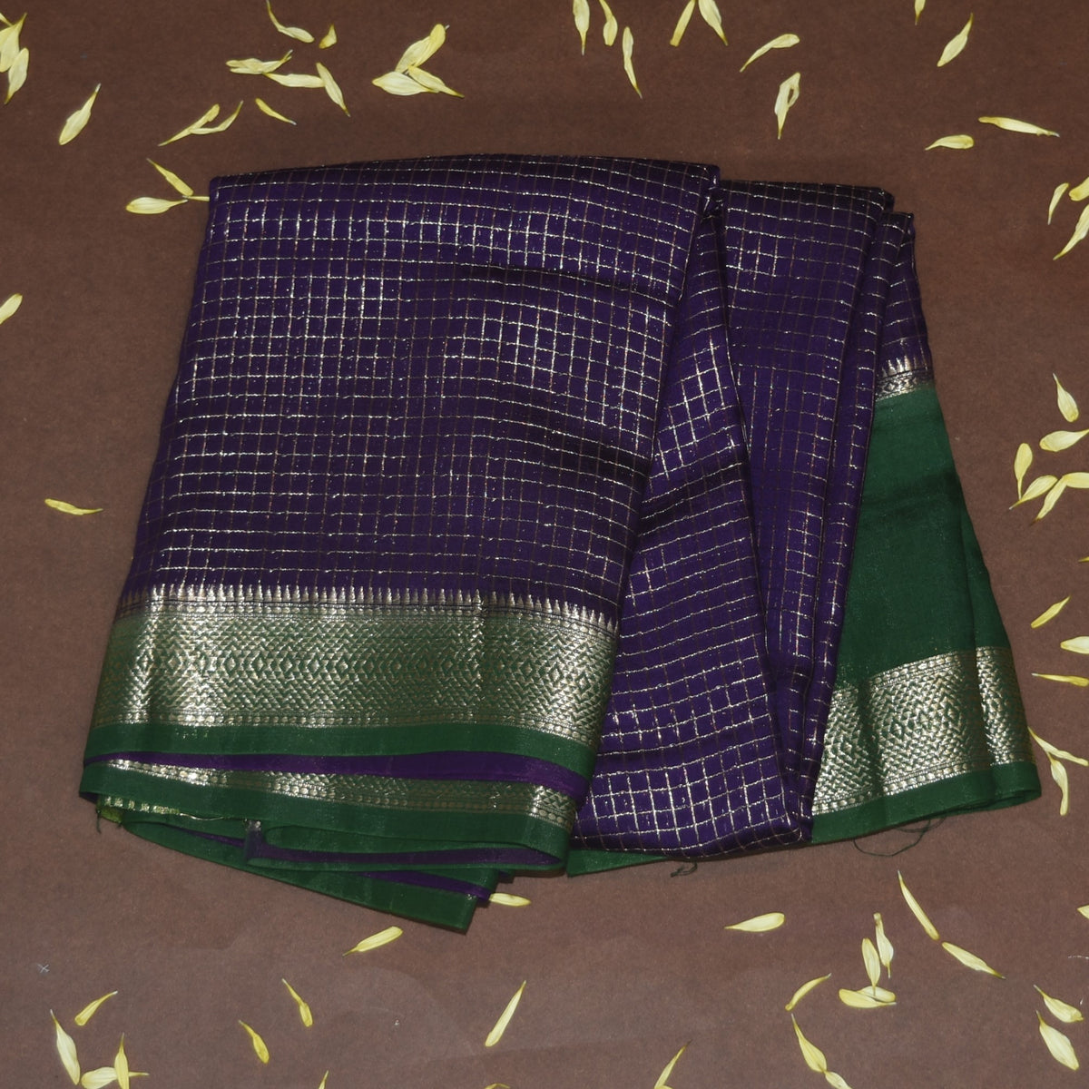 4370 purple semi tussur georgette saree