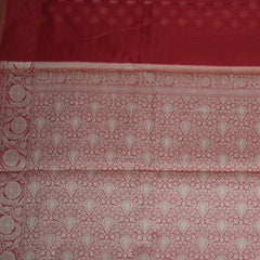 4386 red semi cotton saree with thread boarder
