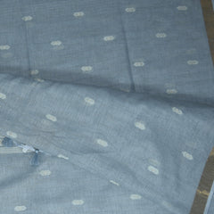 4390 semi linen ash saree with self thread work