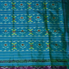 4382 pure pochampally silk magenta saree with rama green boarder