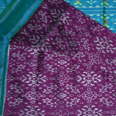 4382 pure pochampally silk magenta saree with rama green boarder