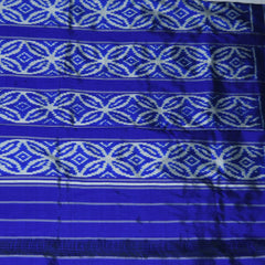 4383 pochampally pure silk half white & royal blue saree