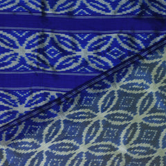 4383 pochampally pure silk half white & royal blue saree