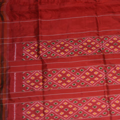 4385 pochampally pure silk dusky red saree with red boarder