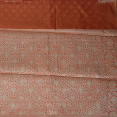 4387 orange semi cotton saree with thread boarder