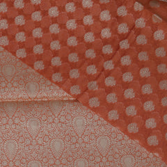 4387 orange semi cotton saree with thread boarder